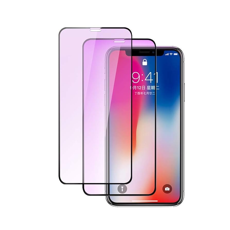 Amazon | 【ブルーライトカット】iPhone X/XS ガラスフィルム 2